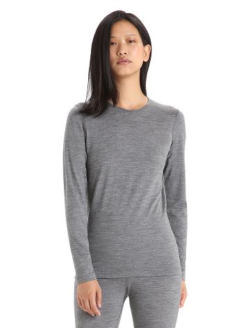 Gritstone Heather Icebreaker Merino 200 Oasis Long Sleeve Crewe Thermal Top Women's One Piece & Sets | AU 1767JPQJ